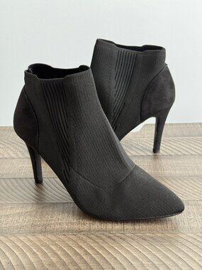 MIA Sleek Black Heeled Ankle Boots for Women Size 8.5